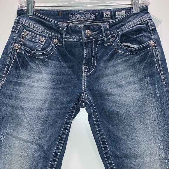 MISS ME SIZE 26 BRAND NEW CUFFED CAPRI JEANS - Picture 4 of 8